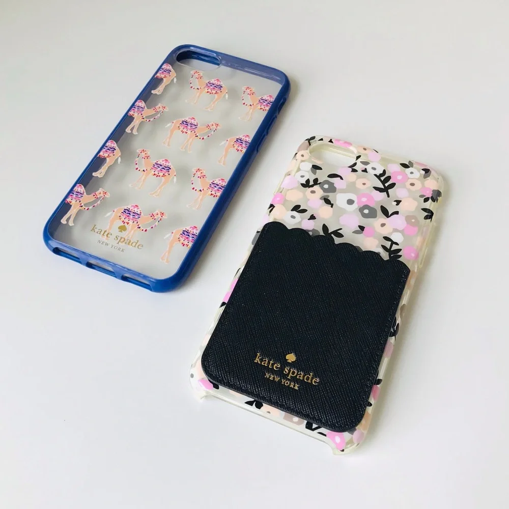 Kate Spade Phone Case Bundle, Floral Card Slot, Camel Party Daycation